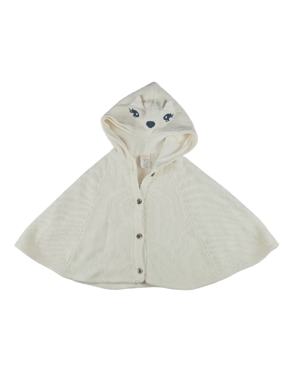 Vintage 2T Gymboree Cute Fox Cape Jacket in Cream Knit Warm Girls Toddler 2T
